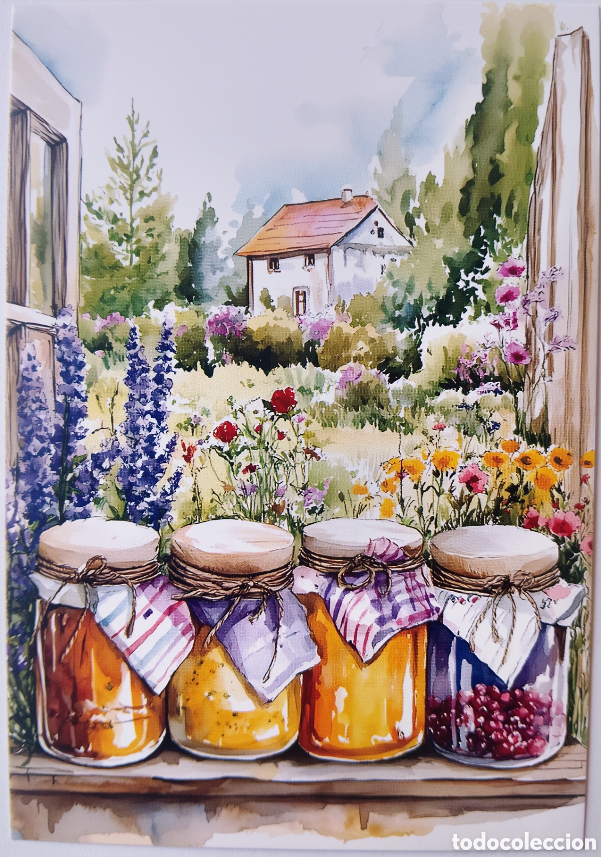 Postales: POSTAL NAVIDAD - DETALLE CONSERVAS JARD&Iacute;N FLORES CASA - ESTILO ANTIGUO
