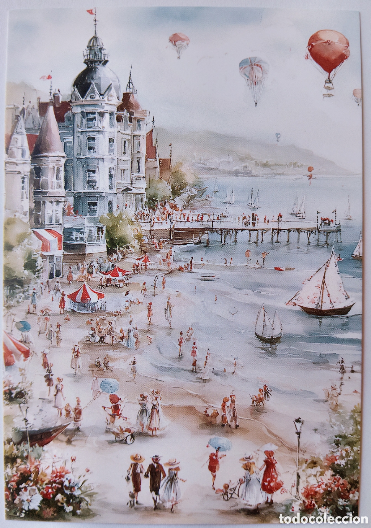 Postales: POSTAL NAVIDAD - ESCENA CL&Aacute;SICA PLAYA - ESTILO ANTIGUO