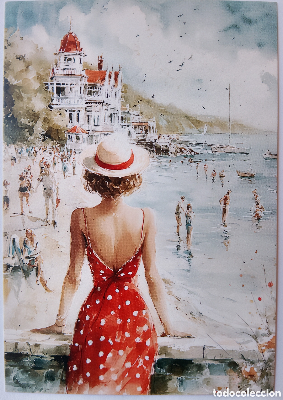 Postales: POSTAL NAVIDAD - ESCENA CL&Aacute;SICA CHICA PLAYA - ESTILO ANTIGUO