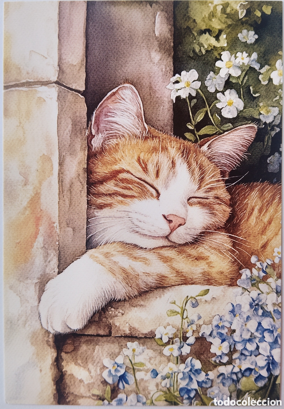 Postales: POSTAL NAVIDAD - GATITO FLORES - ESTILO ANTIGUO