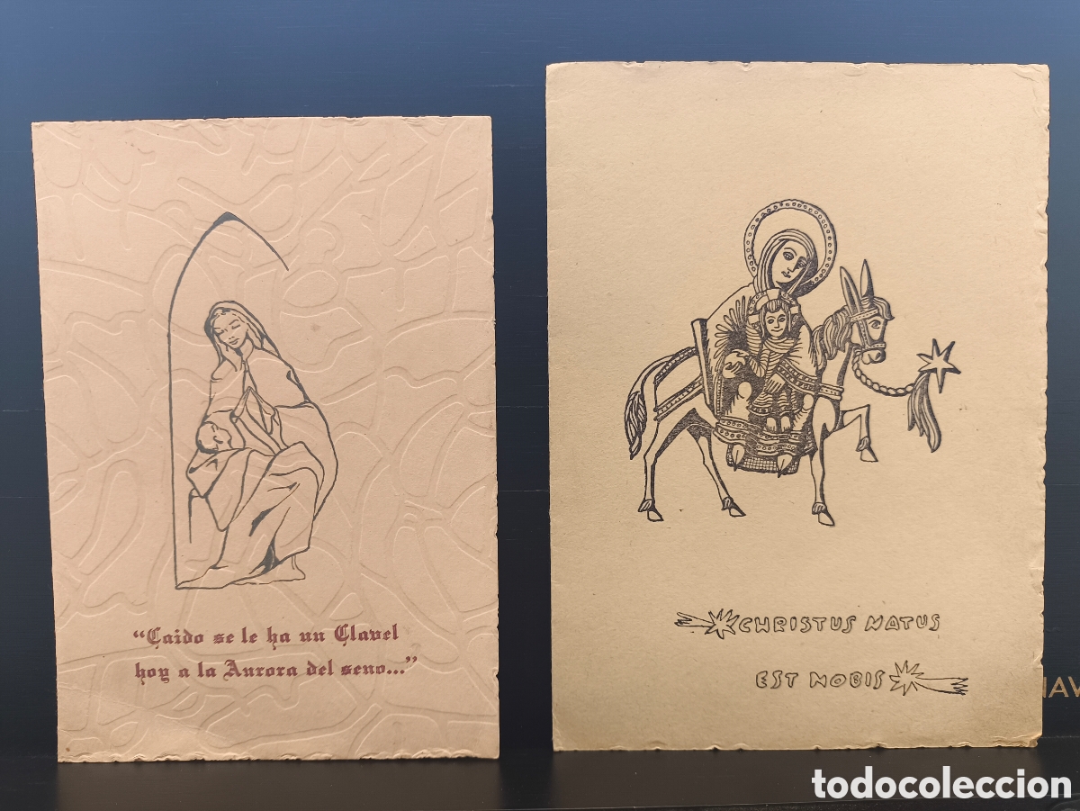Postales: Lote antiguas tarjetas postales navide&ntilde;a d&iacute;ptico Ed. Seminario Diocesano de &Aacute;vila Navidad 1952 1953