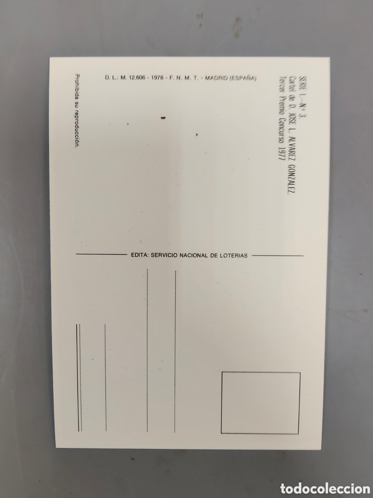 Postales: Targeta postal LOTER&Iacute;A NACIONAL - Foto 2
