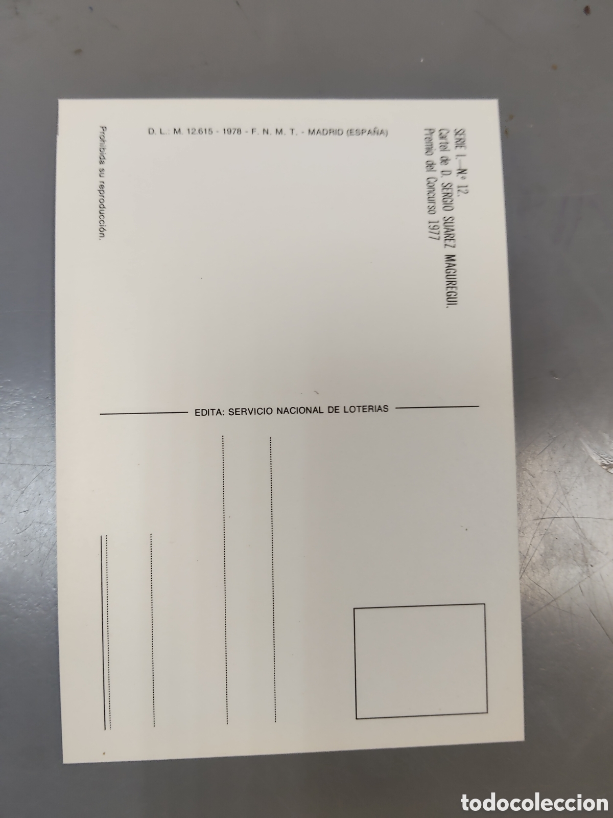 Postales: Targeta postal LOTER&Iacute;A NACIONAL - Foto 2