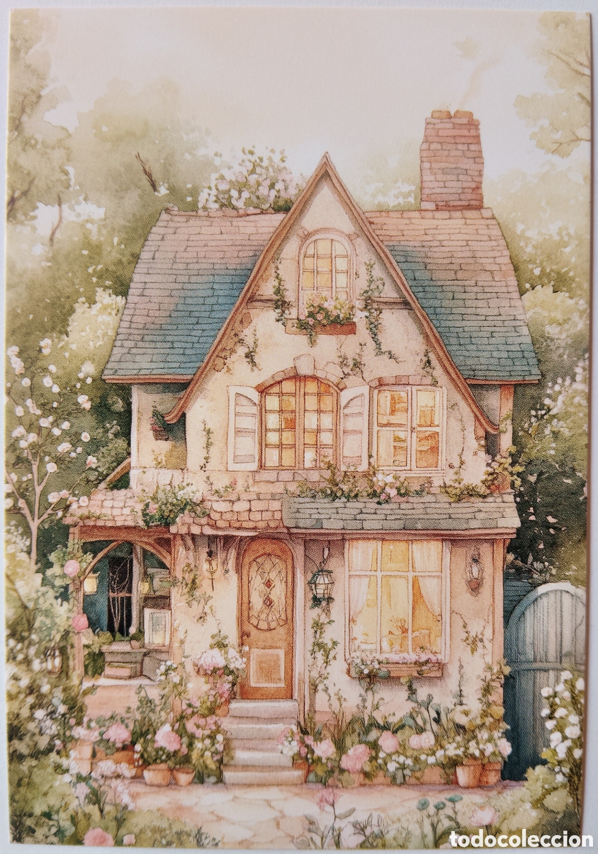 Postales: POSTAL NAVIDAD - CASA COTTAGE FLORES - ESTILO ANTIGUO
