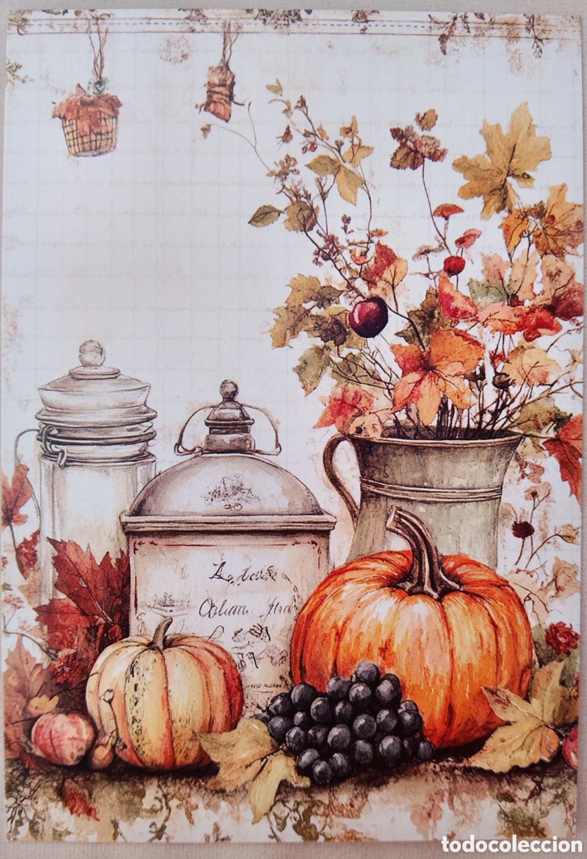 Postales: POSTAL NAVIDAD - DETALLE CALABAZAS FRUTAS - ESTILO ANTIGUO
