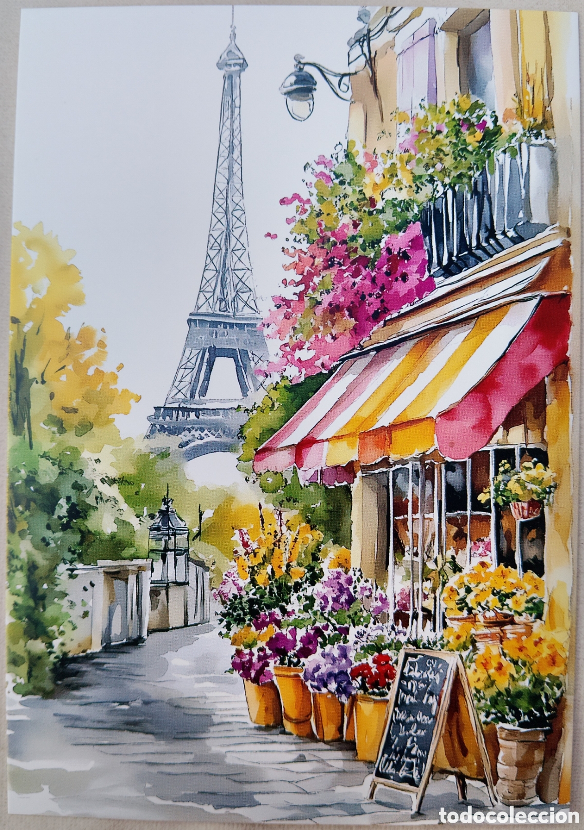 Postales: POSTAL NAVIDAD - PAR&Iacute;S FLORISTER&Iacute;A TORRE EIFFEL - ESTILO ANTIGUO