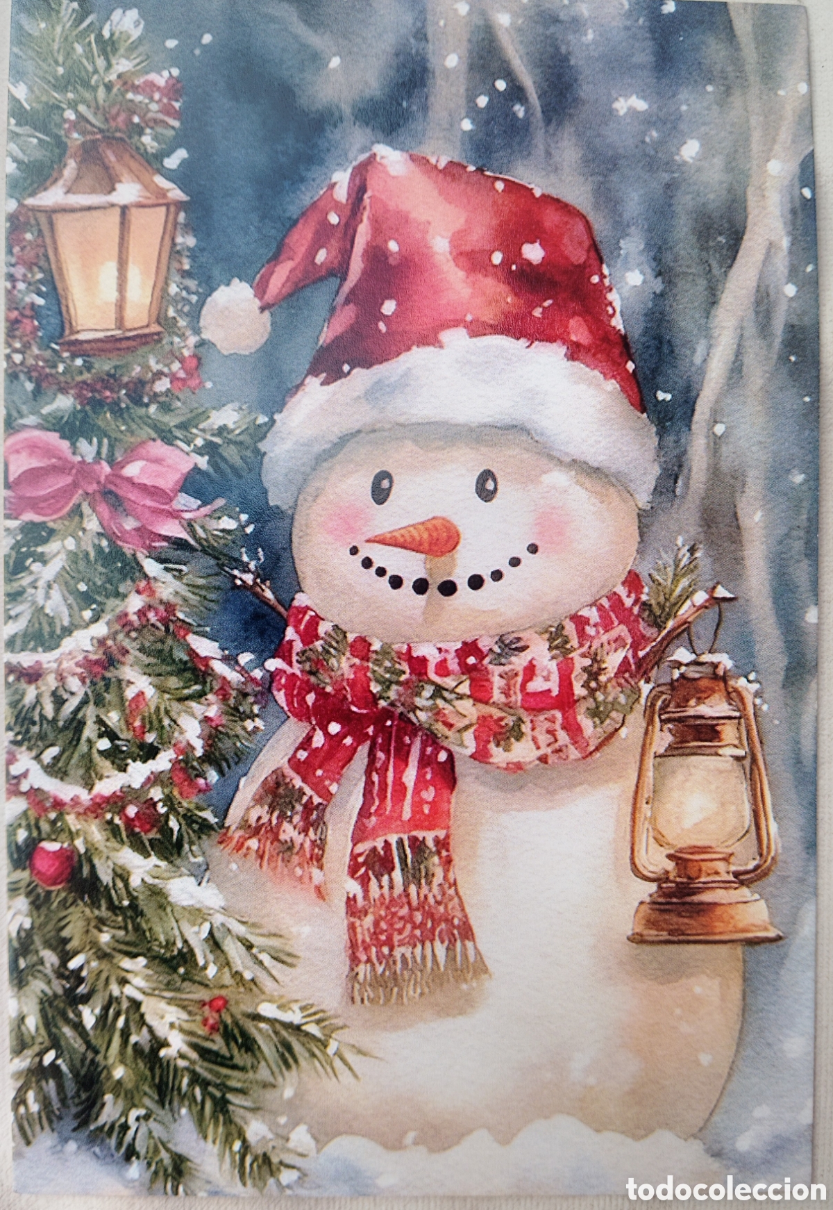 Postales: POSTAL NAVIDAD - MU&Ntilde;ECO DE NIEVE &Aacute;RBOL - ESTILO ANTIGUO