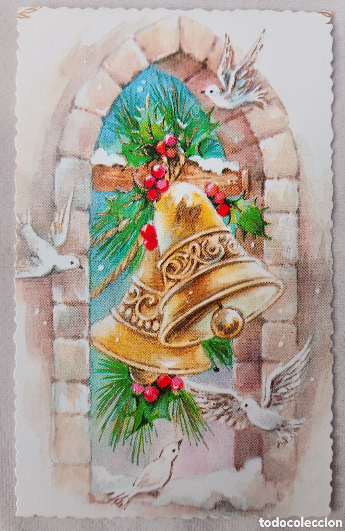 Postales: FELICITACI&Oacute;N NAVIDAD ANTIGUA - PERRITO BAST&Oacute;N CARAMELO