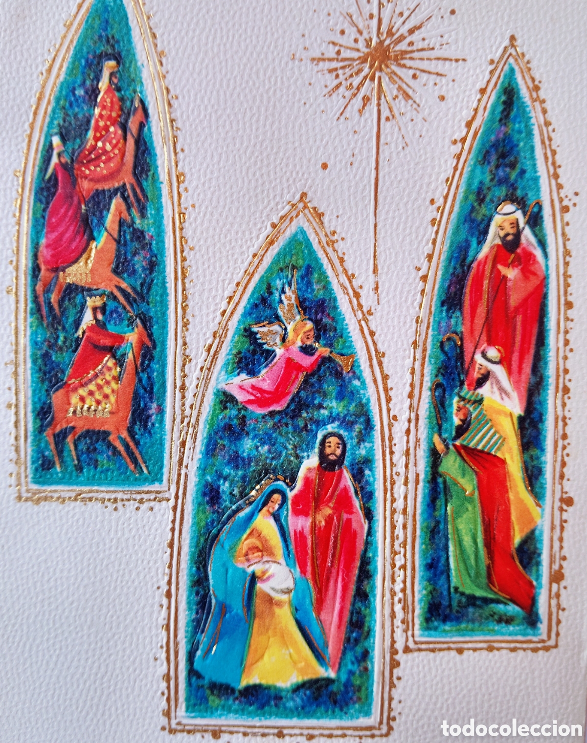 Postales: FELICITACI&Oacute;N NAVIDAD ANTIGUA - NACIMIENTO BEL&Eacute;N REYES MAGOS