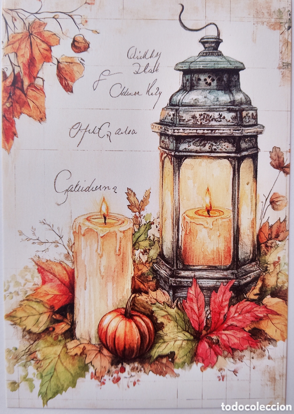 Postales: POSTAL NAVIDAD - DETALLE FAROL VELA ADORNOS - ESTILO ANTIGUO