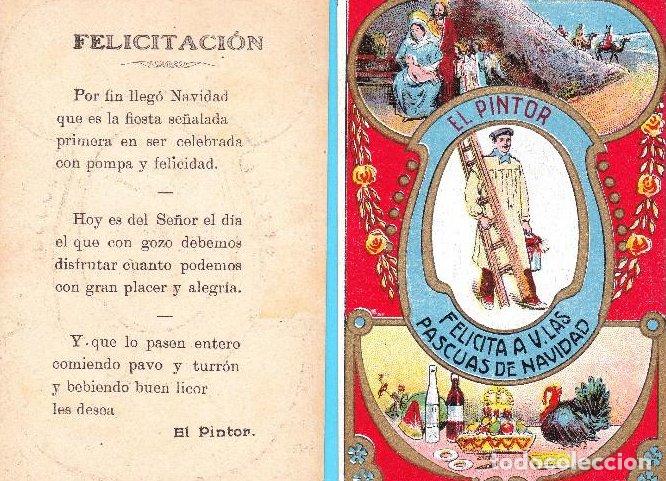 Postales: FELICITACI&Oacute;N NAVIDE&Ntilde;A: EL PINTOR FELICITA A V. LAS PASCUAS DE NAVIDAD, SIN FECHA.