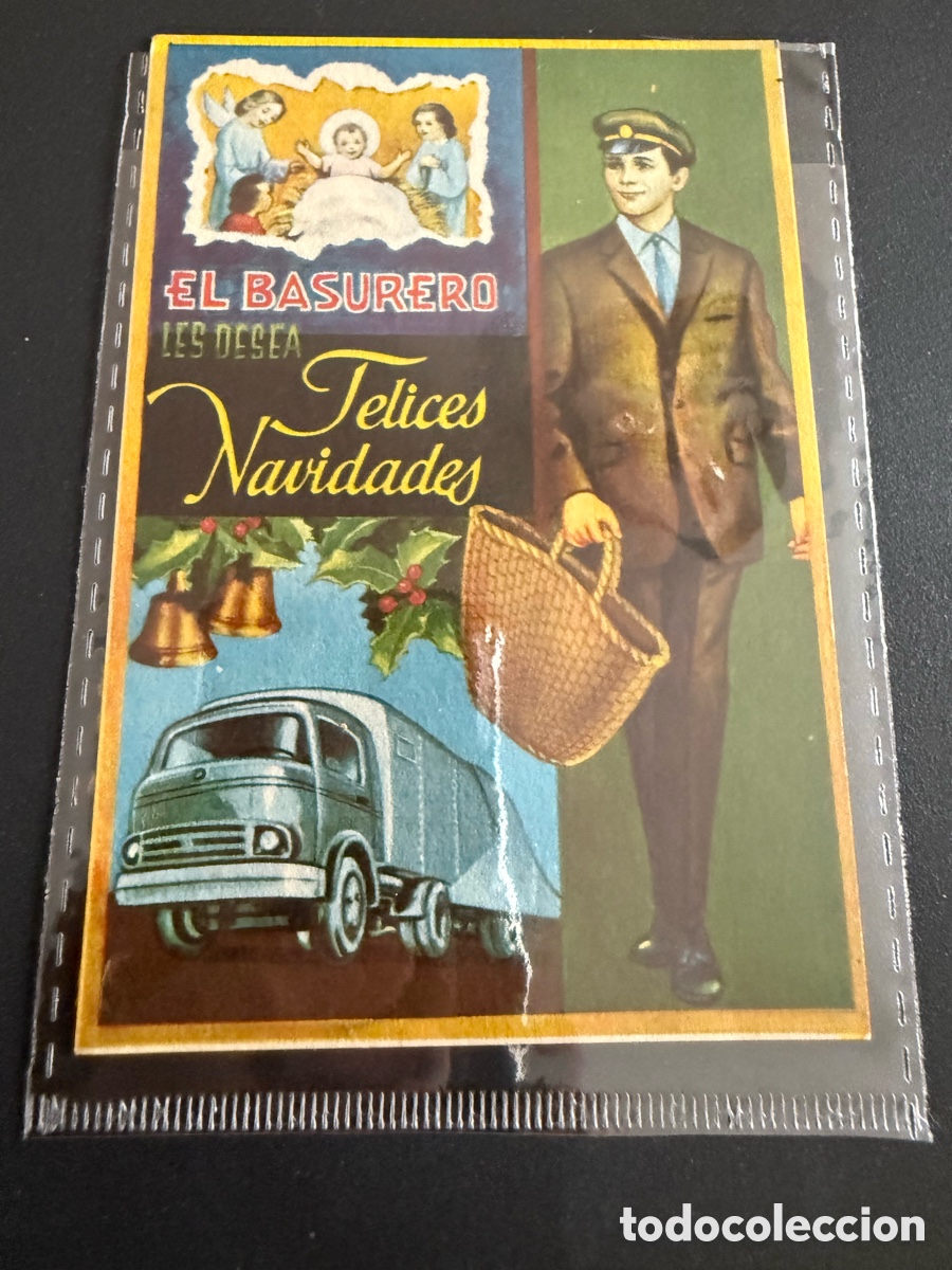Postales: Postal Navide&ntilde;a. EL BASURERO. A&ntilde;os 60