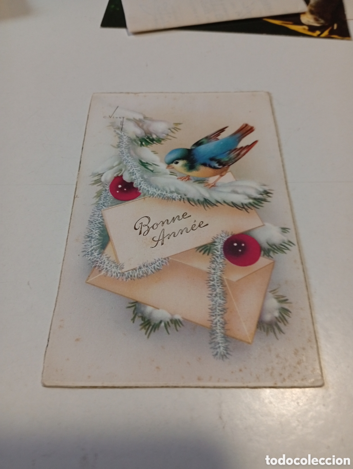 Postales: Postal felicitaci&oacute;n navidad bonne annee