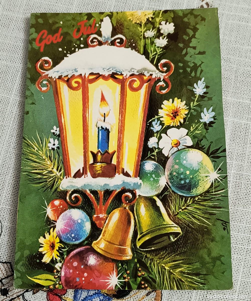Postales: POSTAL NAVIDAD | FAROL CON ADORNOS - MUVA GRRETINGS