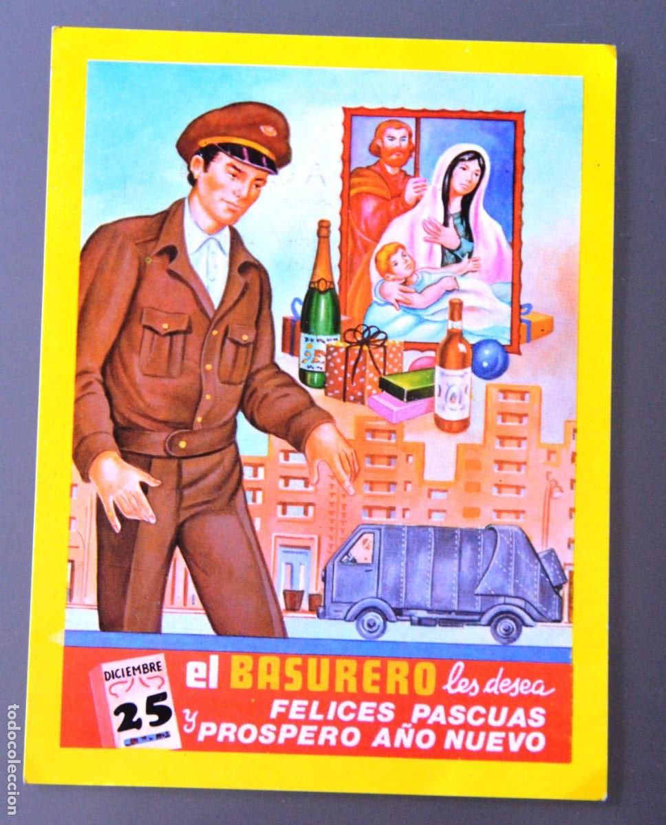 Postales: FELICITACI&Oacute;N NAVIDE&Ntilde;A. FELICES FIESTAS Y PROSPERO A&Ntilde;O NUEVO EL BASURERO ( CON SELLO BARCELONA NETA)