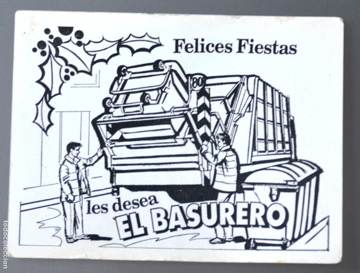 Postales: FELICITACI&Oacute;N NAVIDE&Ntilde;A EN BLANCO Y NEGRO FELICES FIESTAS LES DESEA EL BASURERO