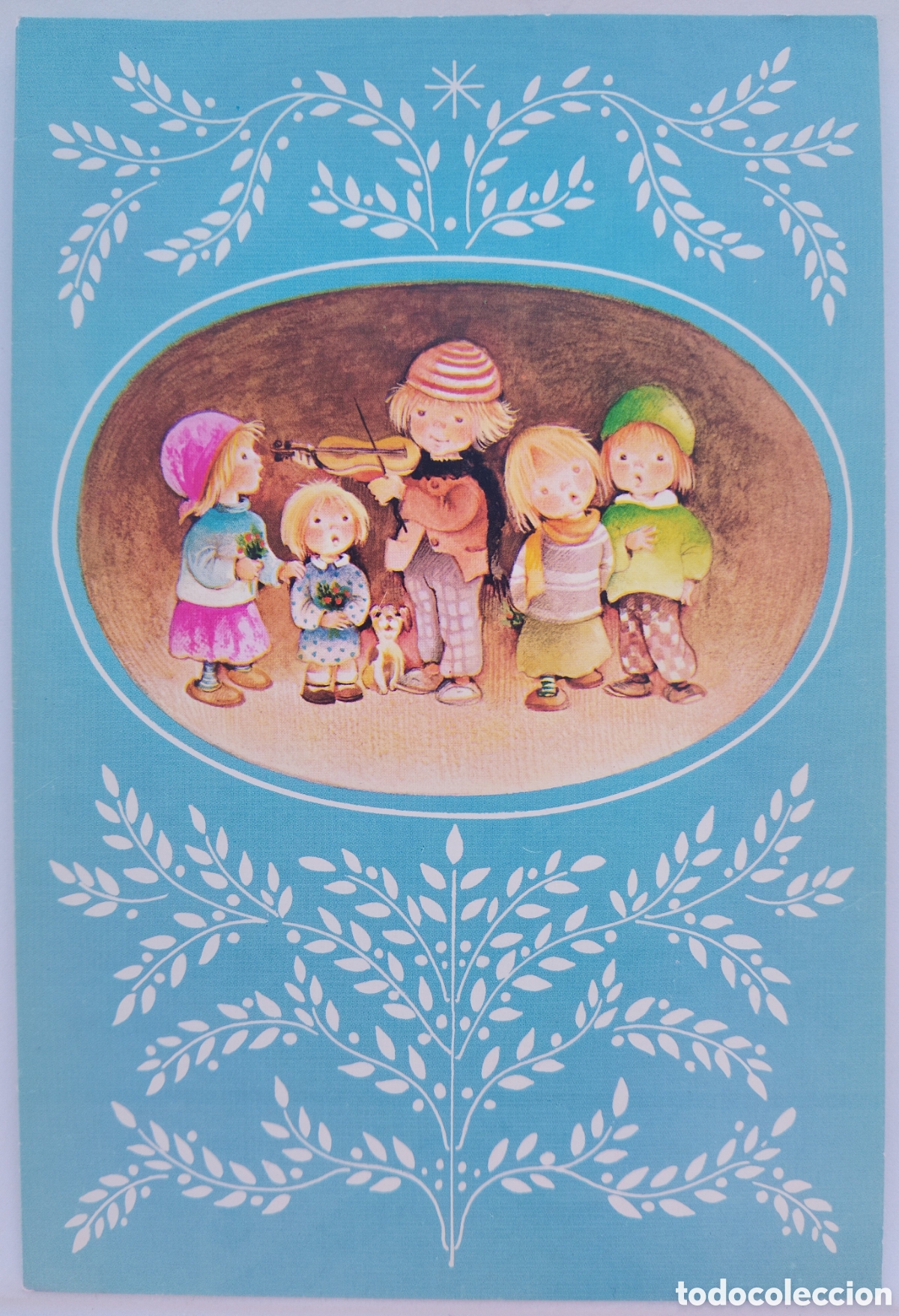 Postales: FELICITACI&Oacute;N NAVIDAD - &iquest;ROSER PUIG? - EDICIONES BUSQUETS - NI&Ntilde;OS PERRITO
