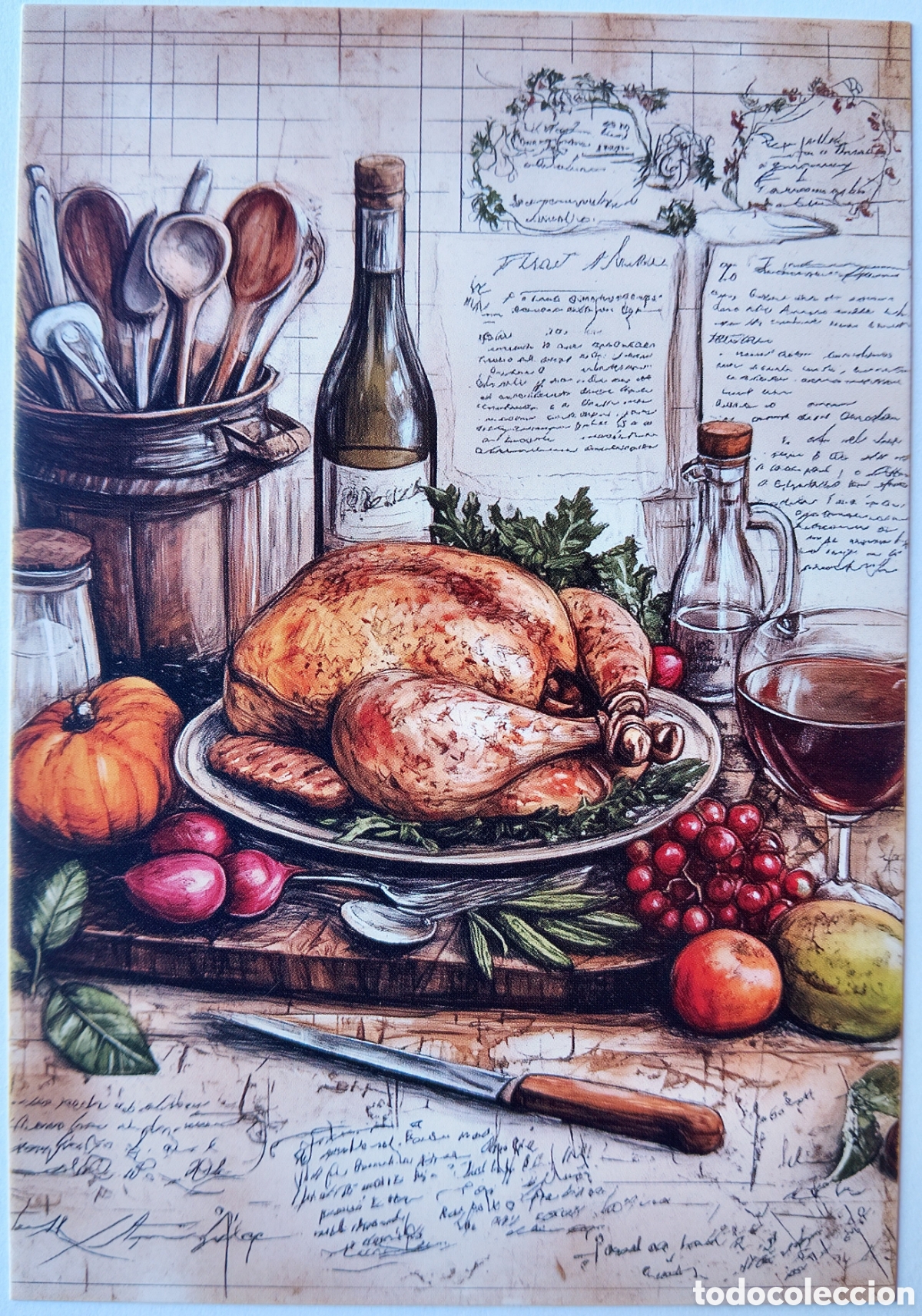Postales: POSTAL NAVIDAD - DETALLE COCINA - ESTILO ANTIGUO