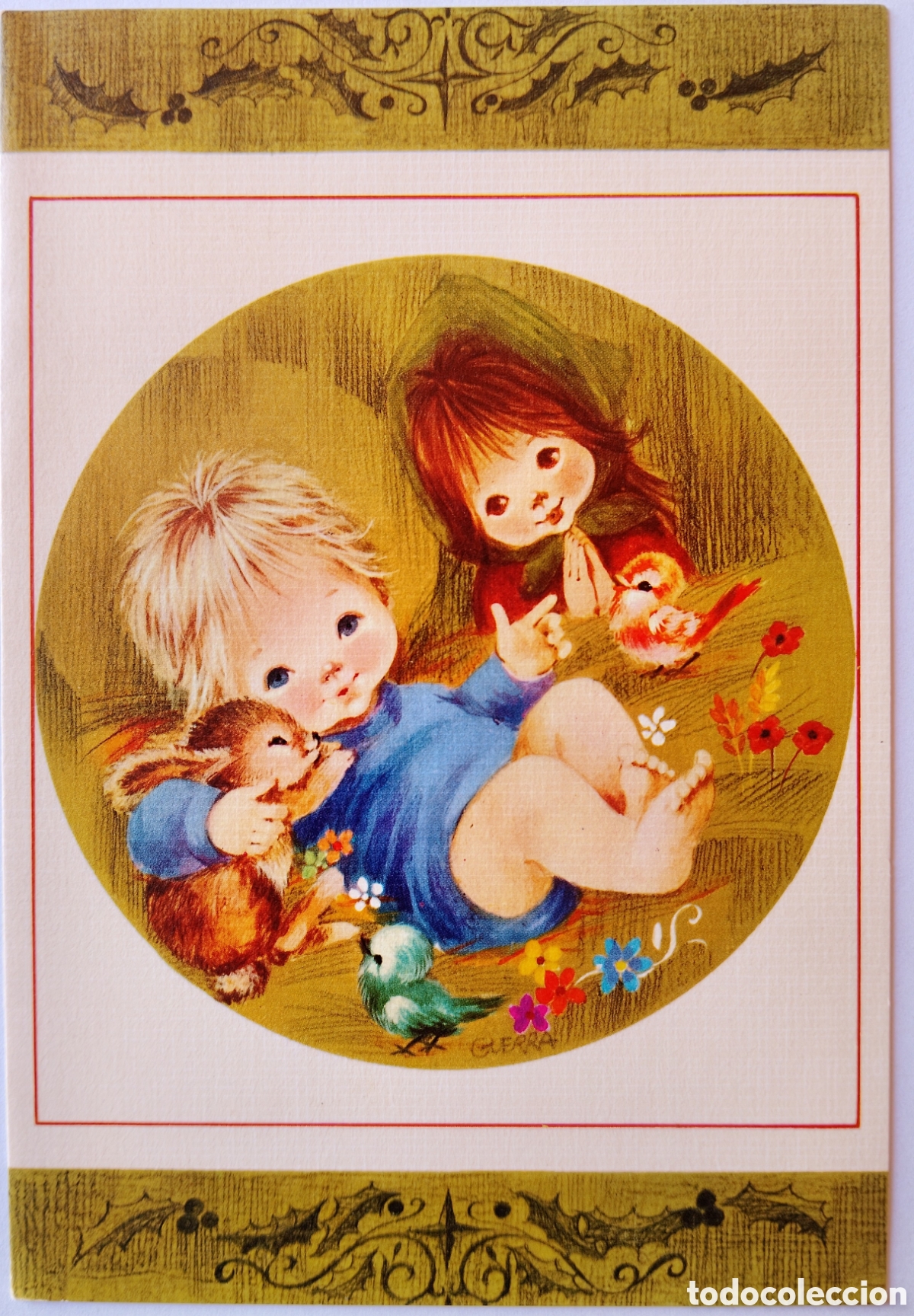 Postales: FELICITACI&Oacute;N NAVIDAD - GUERRA - EDICIONES SABADELL - NI&Ntilde;O JES&Uacute;S PESEBRE ANIMALITOS