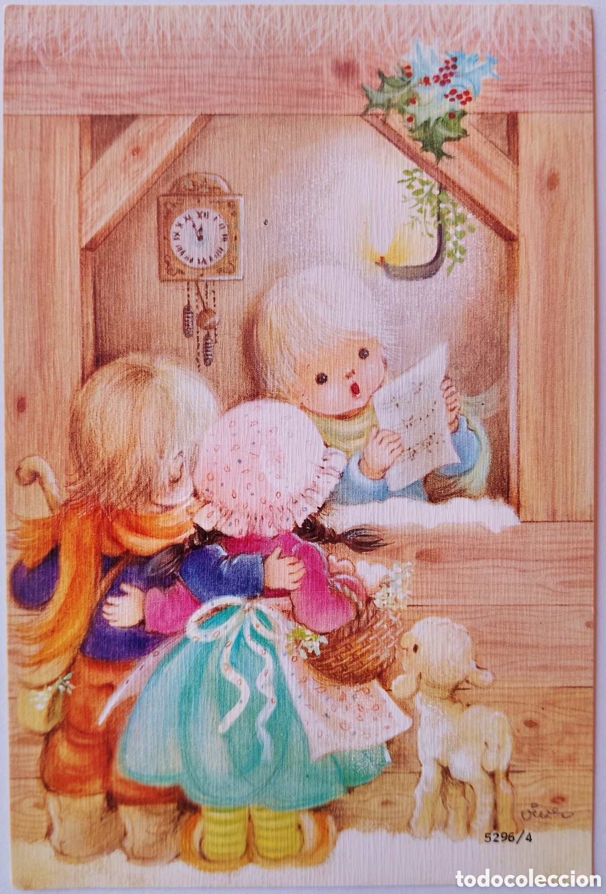 Postales: FELICITACI&Oacute;N NAVIDAD - VIVES - NI&Ntilde;OS VILLANCICOS OVEJITA PESEBRE