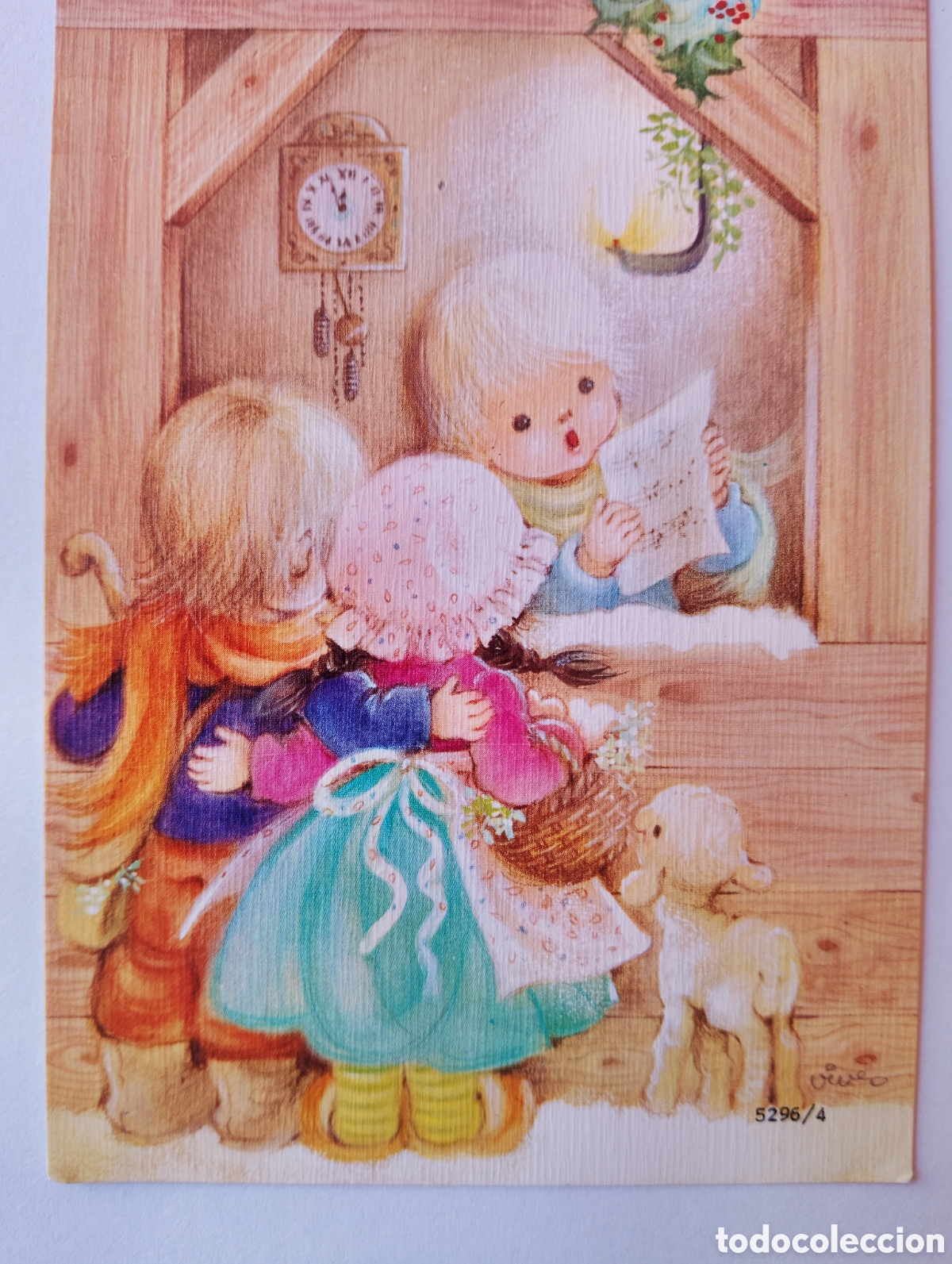 Postales: FELICITACI&Oacute;N NAVIDAD - VIVES - NI&Ntilde;OS VILLANCICOS OVEJITA PESEBRE