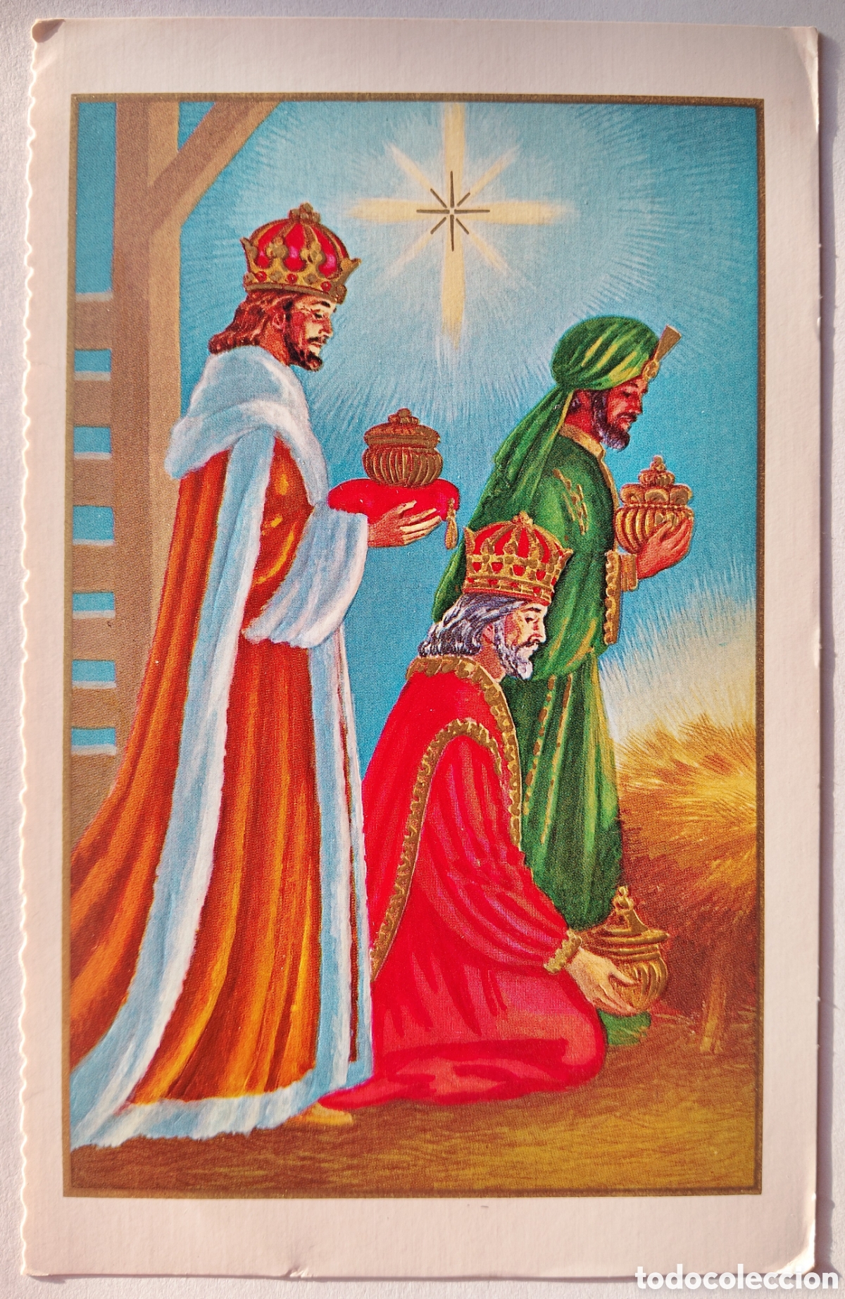 Postales: FELICITACI&Oacute;N NAVIDAD RELIEVE ANTIGUA - REYES MAGOS NACIMIENTO