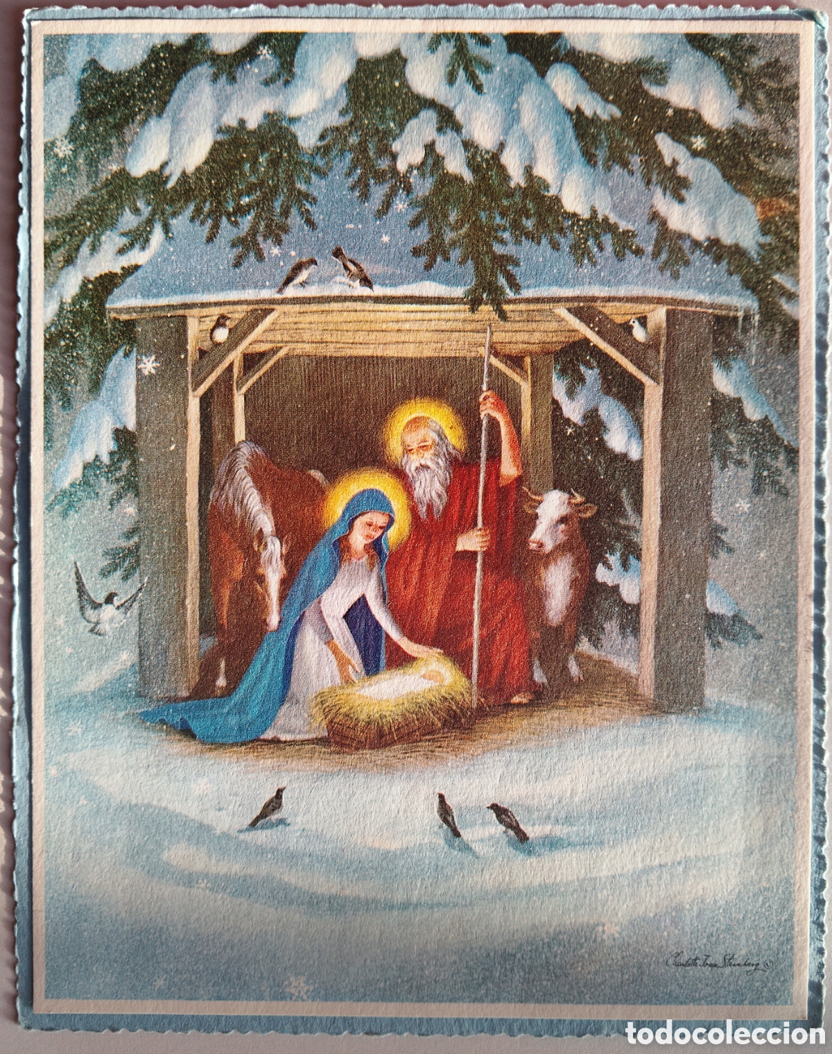 Postales: FELICITACI&Oacute;N NAVIDAD ANTIGUA - NACIMIENTO BEL&Eacute;N