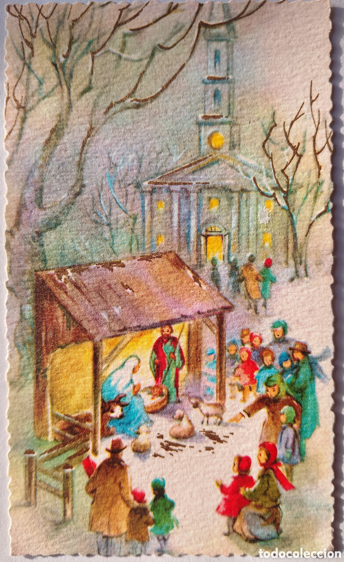 Postales: FELICITACI&Oacute;N NAVIDAD ANTIGUA - NACIMIENTO BEL&Eacute;N