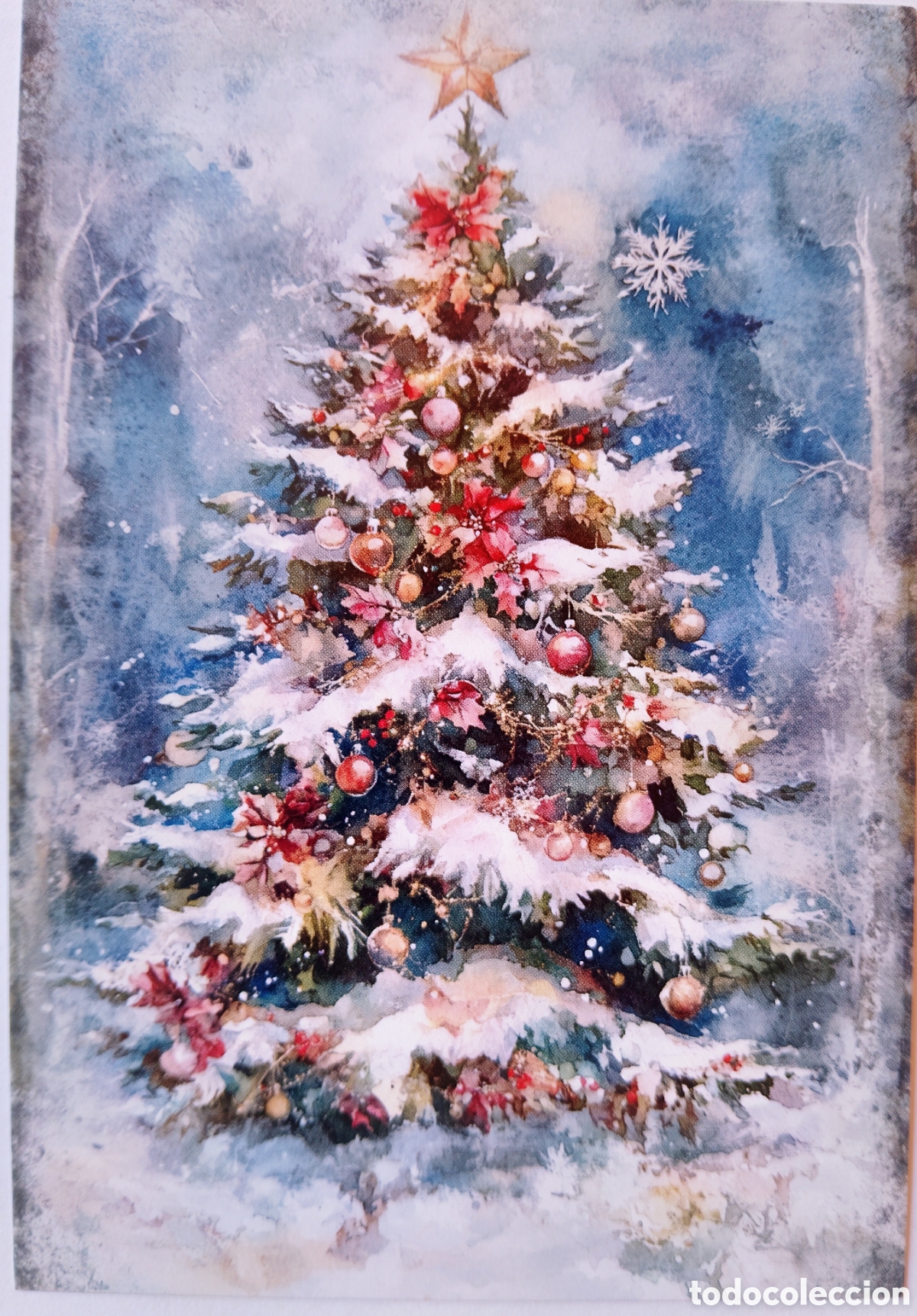 Postales: POSTAL NAVIDAD - &Aacute;RBOL PAISAJE NEVADO - ESTILO ANTIGUO