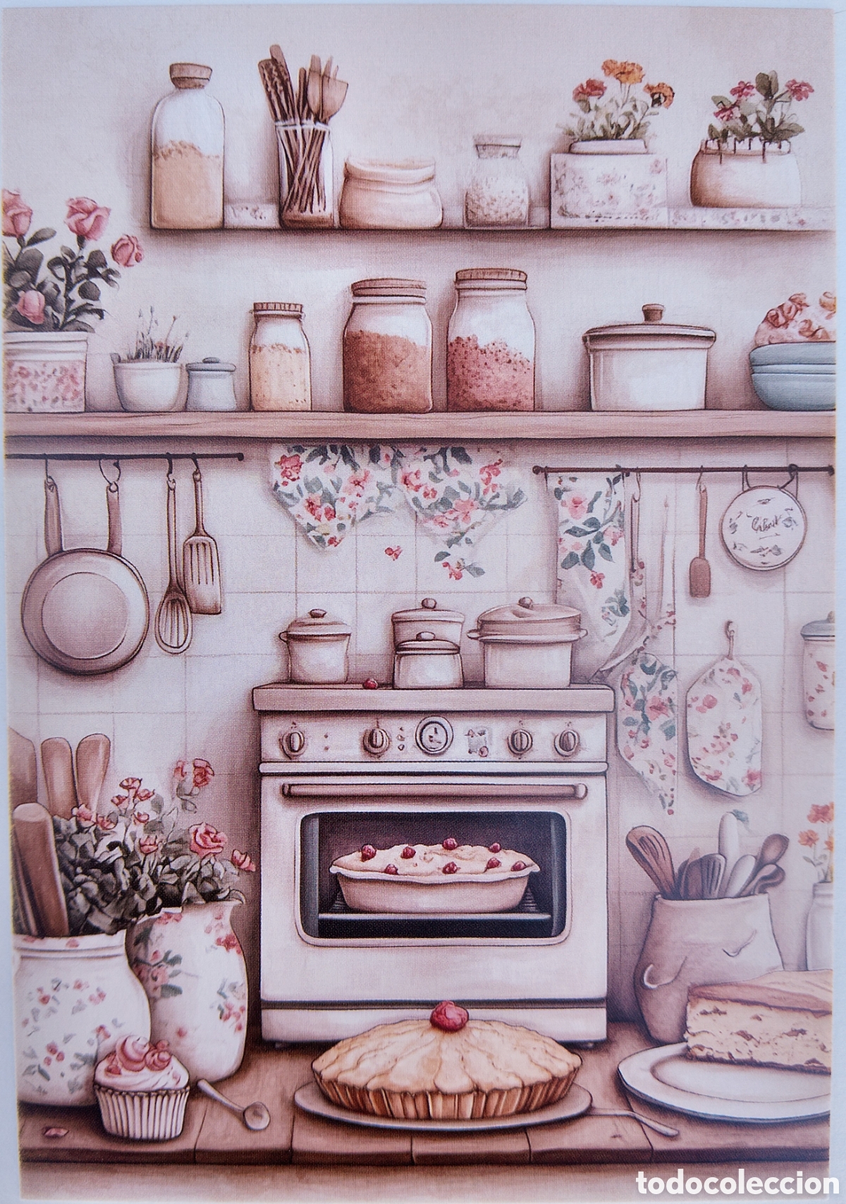 Postales: POSTAL NAVIDAD - ESCENA HOGARE&Ntilde;A COCINA - ESTILO ANTIGUO
