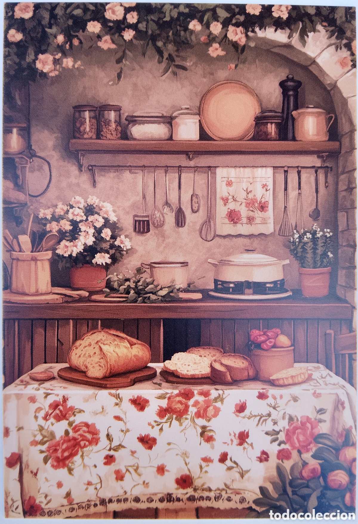 Postales: POSTAL NAVIDAD - ESCENA HOGARE&Ntilde;A COCINA - ESTILO ANTIGUO