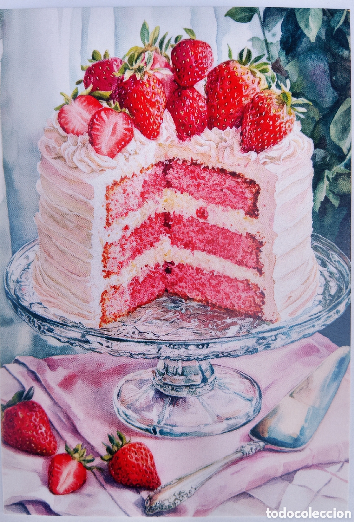 Postales: POSTAL NAVIDAD - DETALLE TARTA FRESAS - ESTILO ANTIGUO