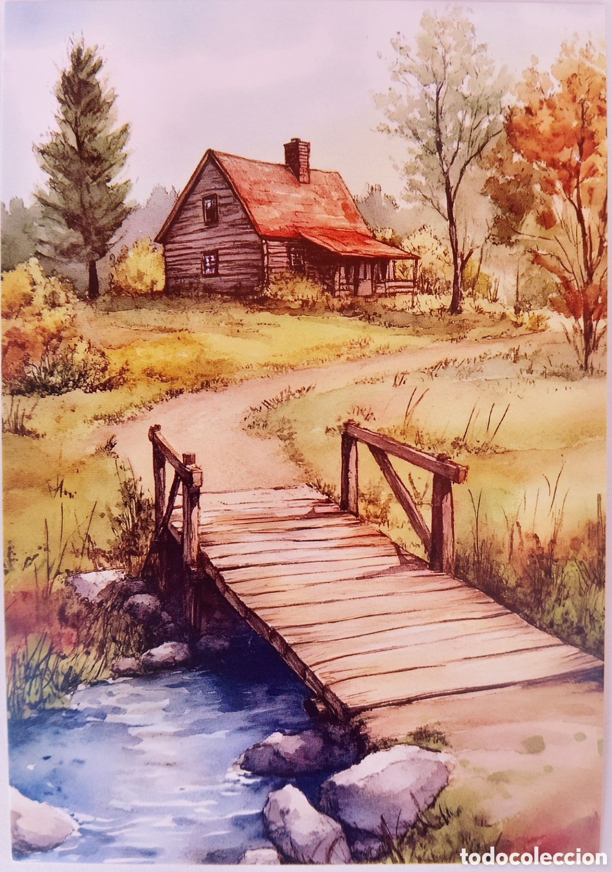 Postales: POSTAL NAVIDAD - CASA COTTAGE PUENTE ARROYO - ESTILO ANTIGUO