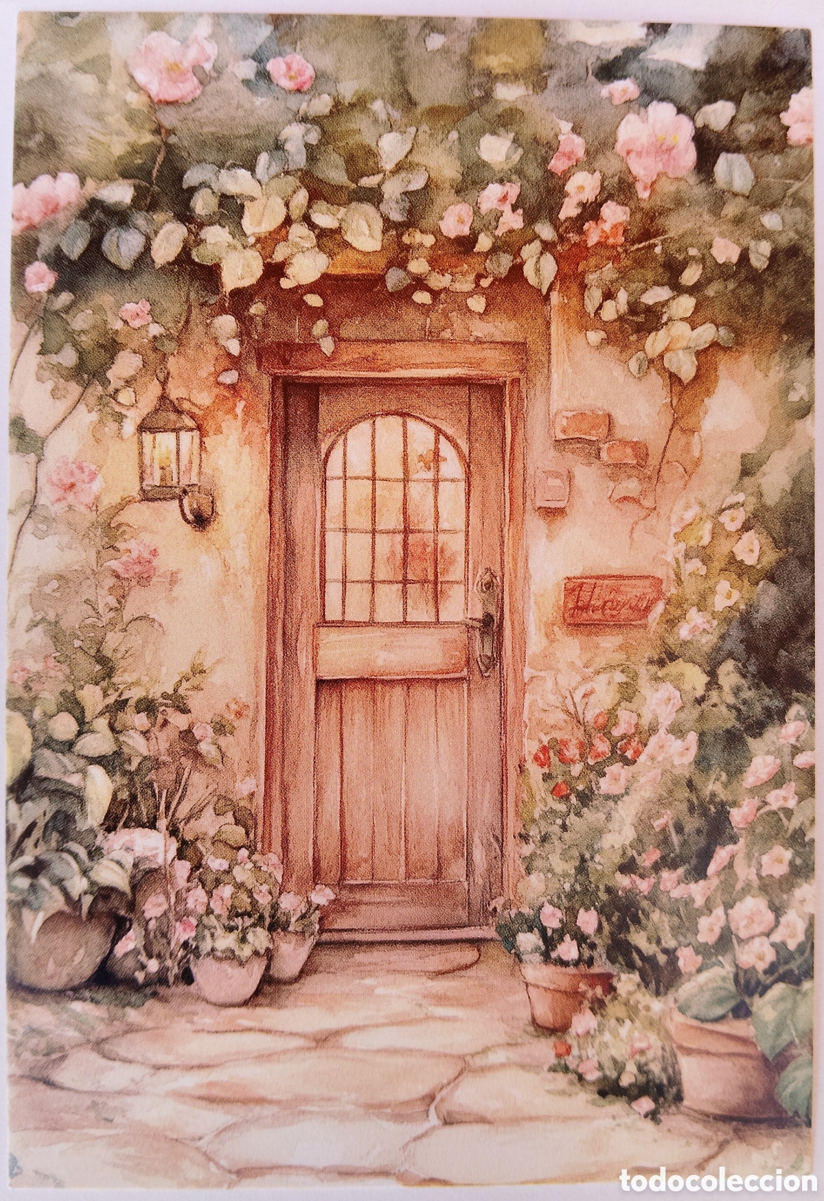 Postales: POSTAL NAVIDAD - DETALLE PUERTA CASA COTTAGE - ESTILO ANTIGUO