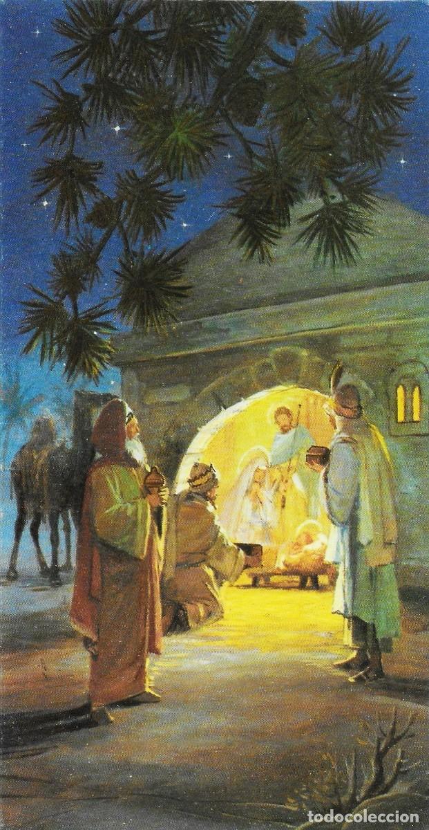 Postales: 7332P - LOP&Eacute;Z? EN EL PORTAL DE BEL&Eacute;N, LOS REYES MAGOS -ORTIZ X302- DIPTICA 16,3X8,5 CM - DATA 1989