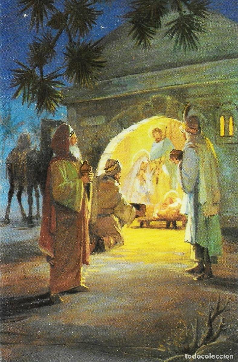 Postales: 7332P - LOP&Eacute;Z? EN EL PORTAL DE BEL&Eacute;N, LOS REYES MAGOS -ORTIZ X302- DIPTICA 16,3X8,5 CM - DATA 1989