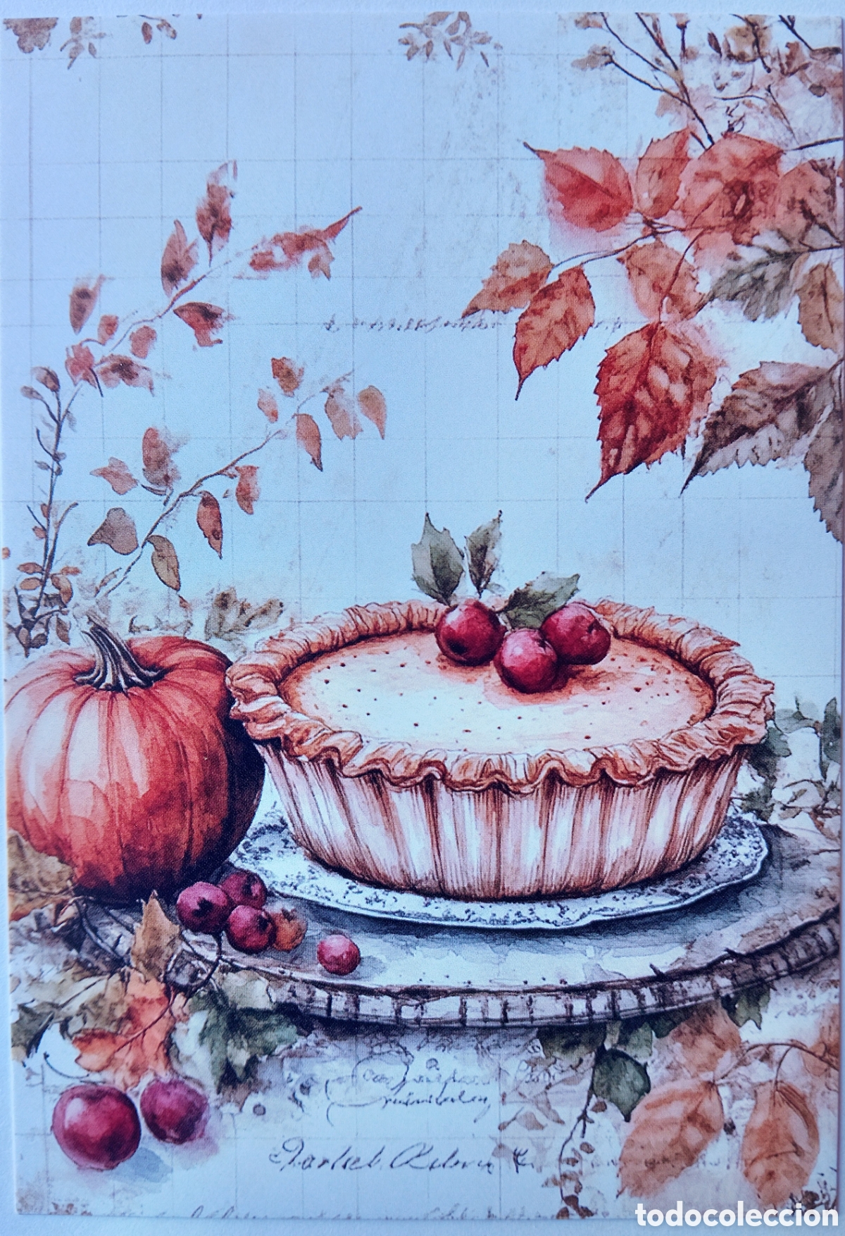 Postales: POSTAL NAVIDAD - DETALLE TARTA - ESTILO ANTIGUO