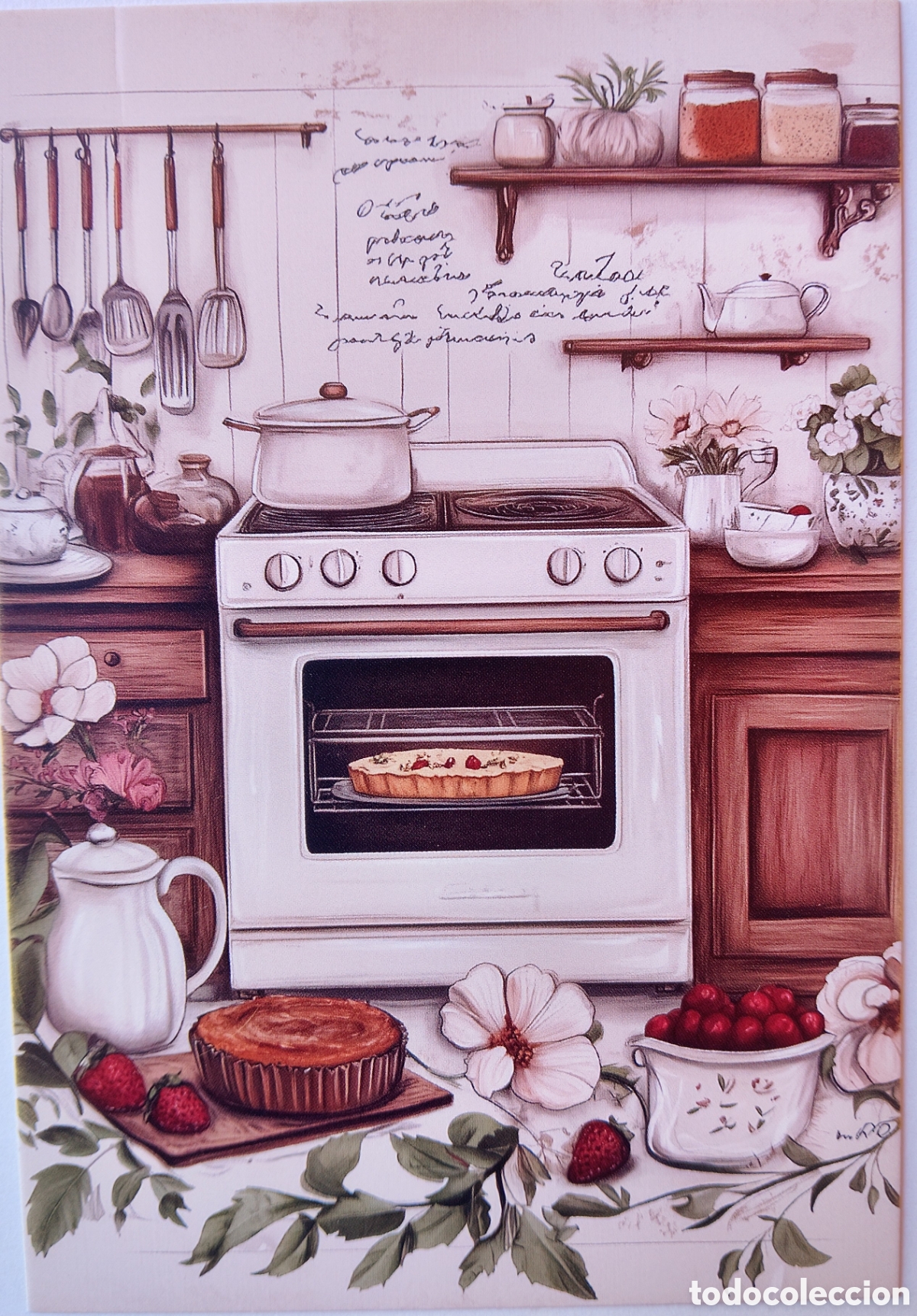Postales: POSTAL NAVIDAD - ESCENA HOGARE&Ntilde;A COCINA - ESTILO ANTIGUO