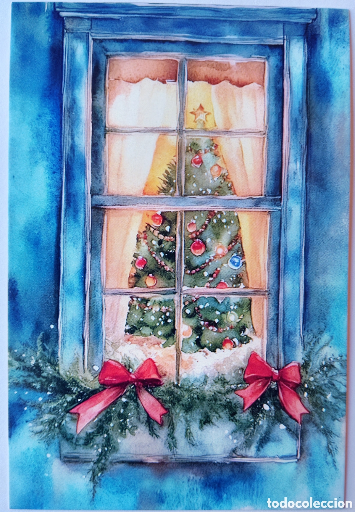 Postales: POSTAL NAVIDAD - &Aacute;RBOL VENTANA - ESTILO ANTIGUO