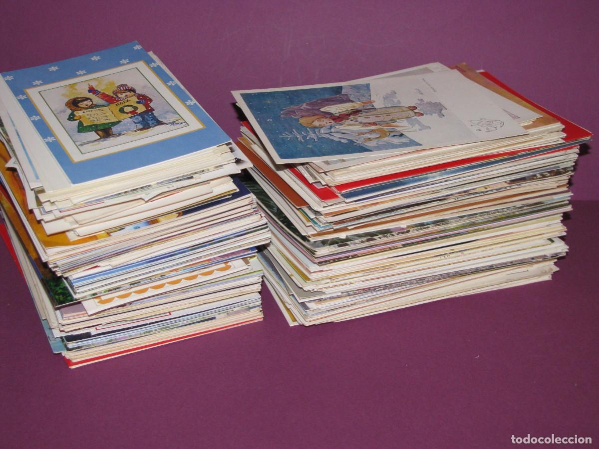 Postales: LOTE DE MAS DE 450 POSTALES DIBUJADOS CON LA BOCA O CON EL PIE. MAYOR&Iacute;A DE NAVIDAD.