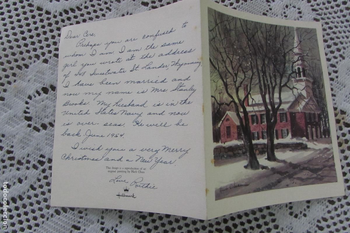 Postales: FELICITACION NAVIDE&Ntilde;A HALLMARK-DR NORMAN VINCENT PEALE-ESCRITA