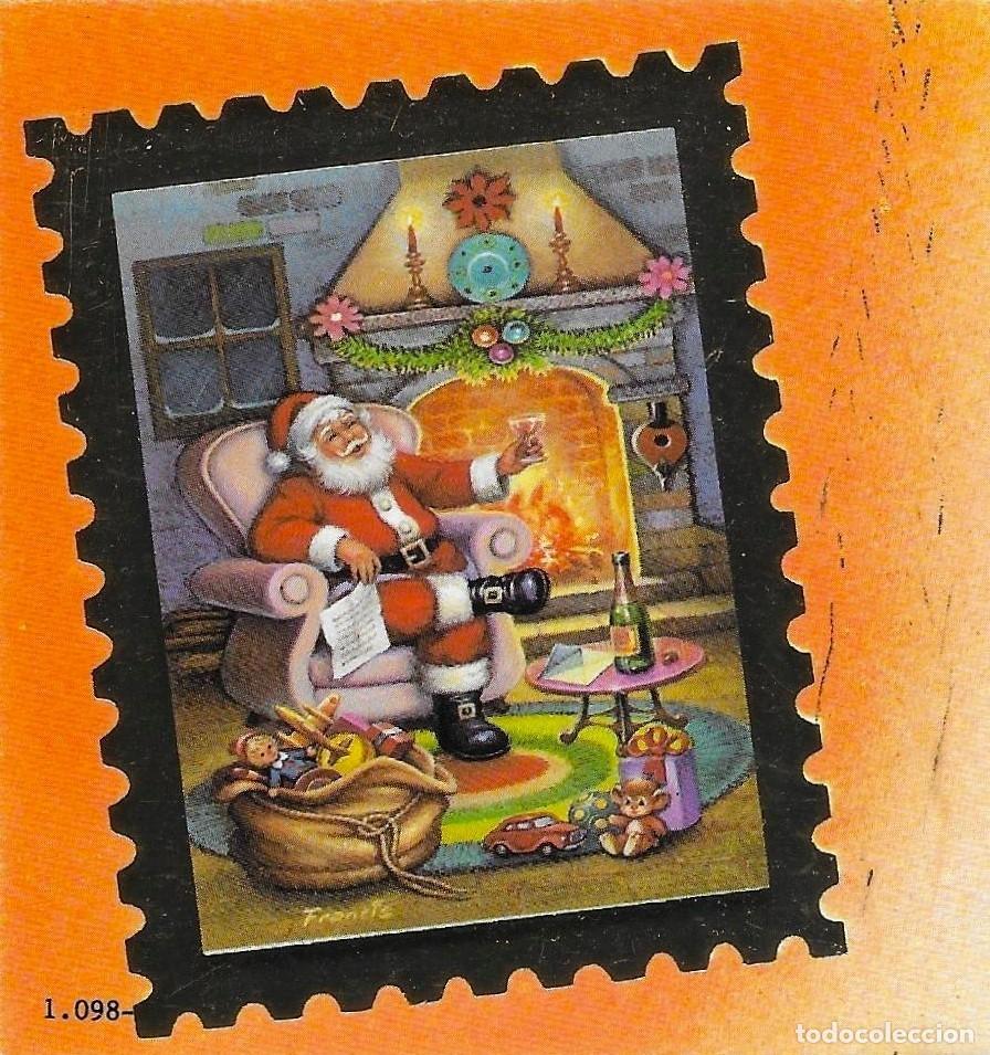 Postales: 7347P - FRANCIS- N&ordm; 1.098 - PAP&Aacute; NOEL , BRINDIS- CHIMENEA -BON NADAL- 16X8 CM- NUEVA