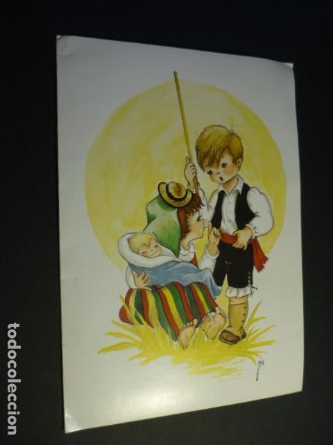 Postales: FELICITACION NAVIDAD CANARIAS TIPOS CANARIOS MARIA JOSE ILUSTRADORA 14 X 19 CM