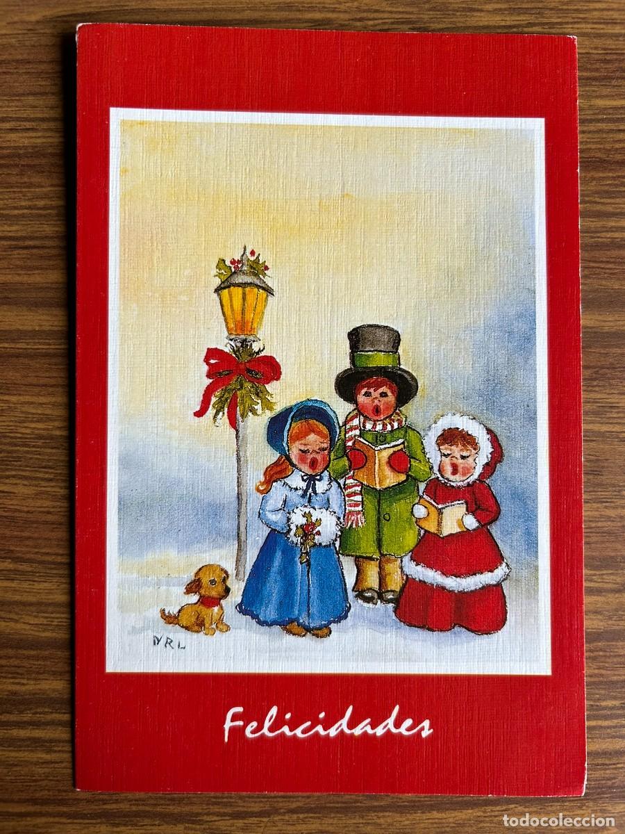 Postales: CHRISTMAS POSTAL NAVIDE&Ntilde;A SIN USAR VILLANCICO ORIGINAL DE NANCY RAE LITTERAL - PINTORA CON LA BOCA