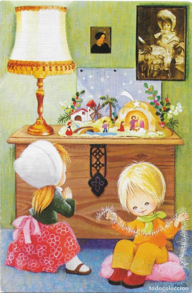 Postales: 2053V - MARIA - LOS NI&Ntilde;OS ESTAN PREARANDO UN HERMOSO BELEN - SENCILLA 13X8,5 CM