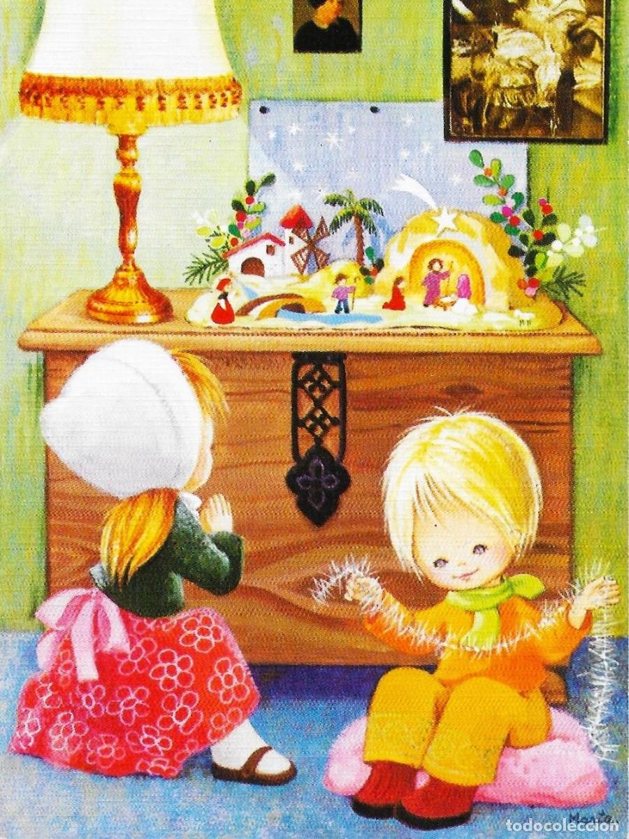 Postales: 2053V - MARIA - LOS NI&Ntilde;OS ESTAN PREARANDO UN HERMOSO BELEN - SENCILLA 13X8,5 CM