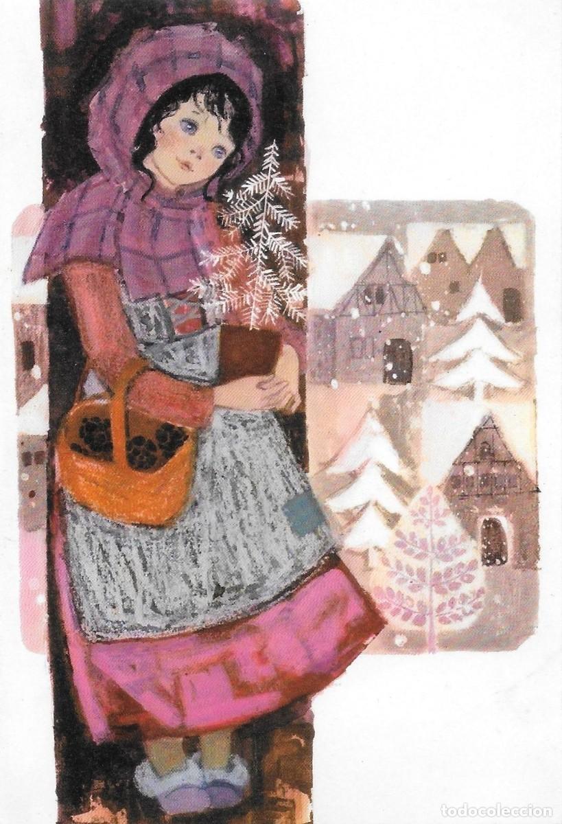 Postales: 2072V -EMILIA- CAMPESINA LLEVANDO UN ABETO- BETLEM 02.02.009.4 - DOBLE 13X9 CM-1972