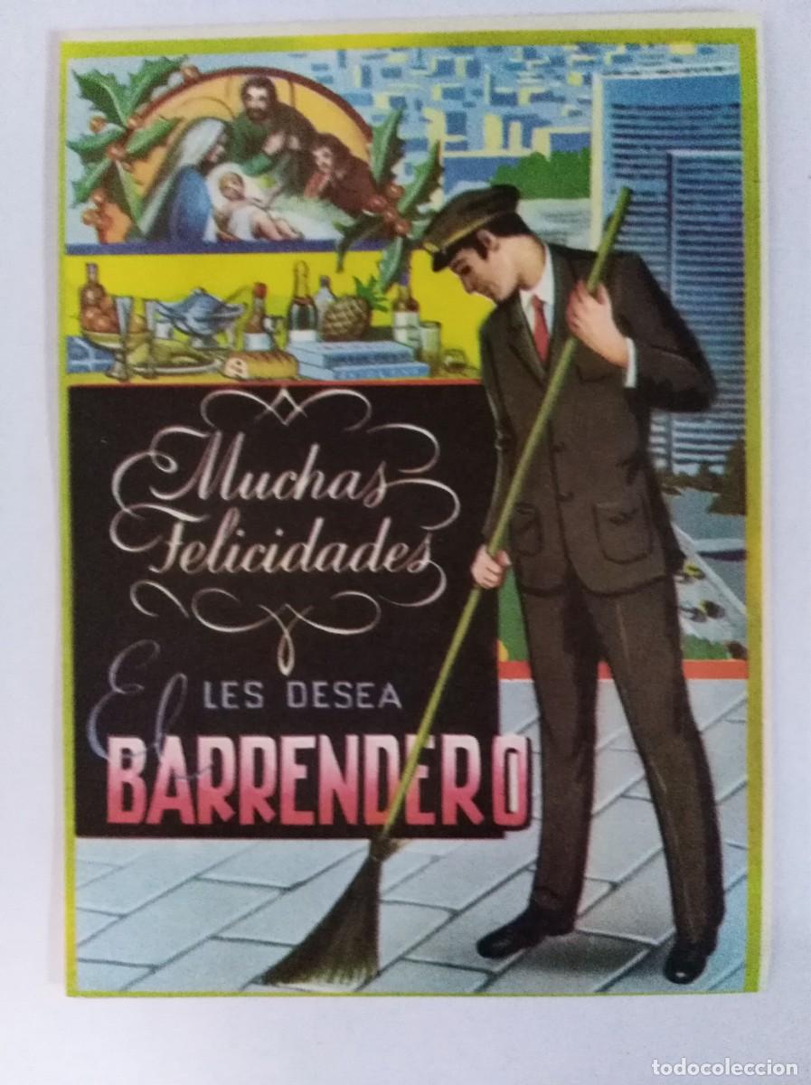 Postales: Aguinaldo Felicitacion.Muchas Felicidades les Desea el Barrendero