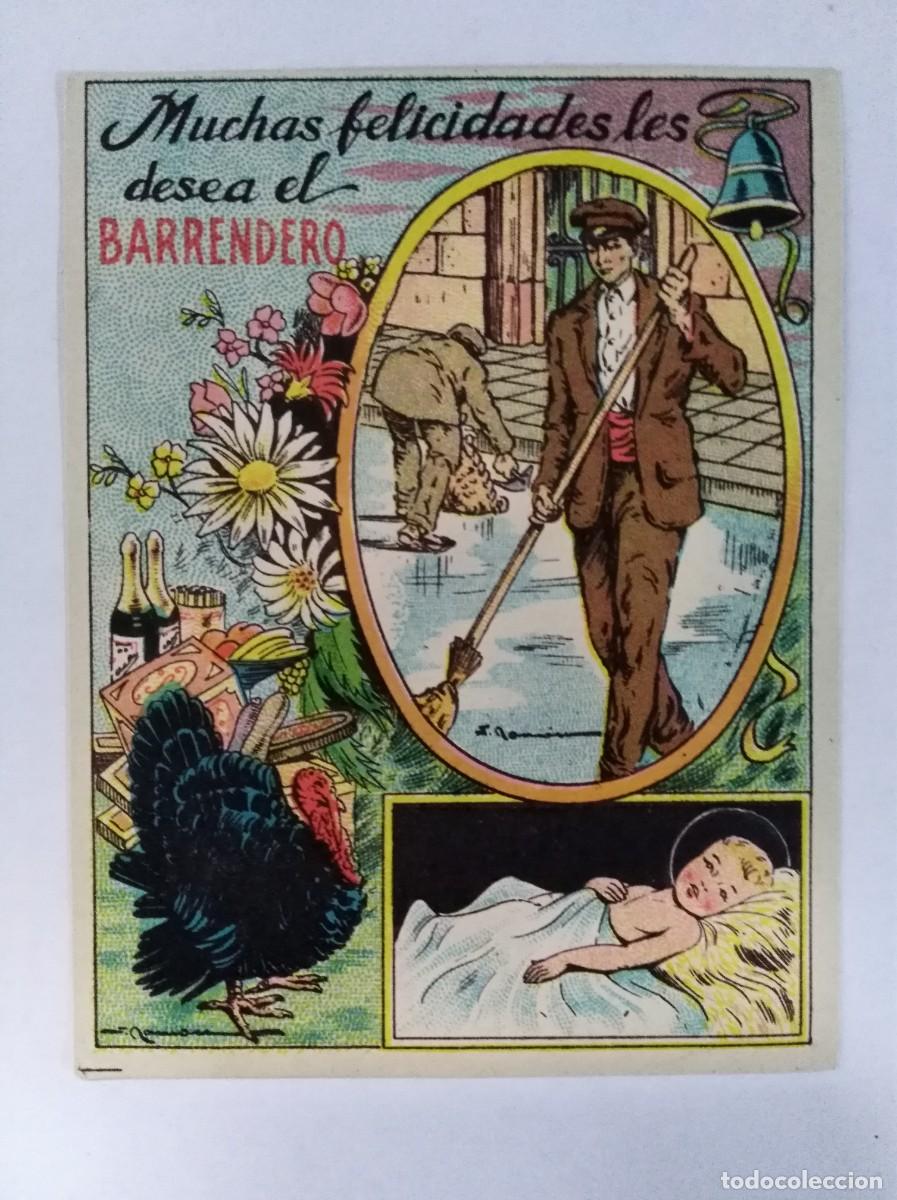 Postales: Aguinaldo Felicitacion.Muchas Felicidades les Desea el Barrendero