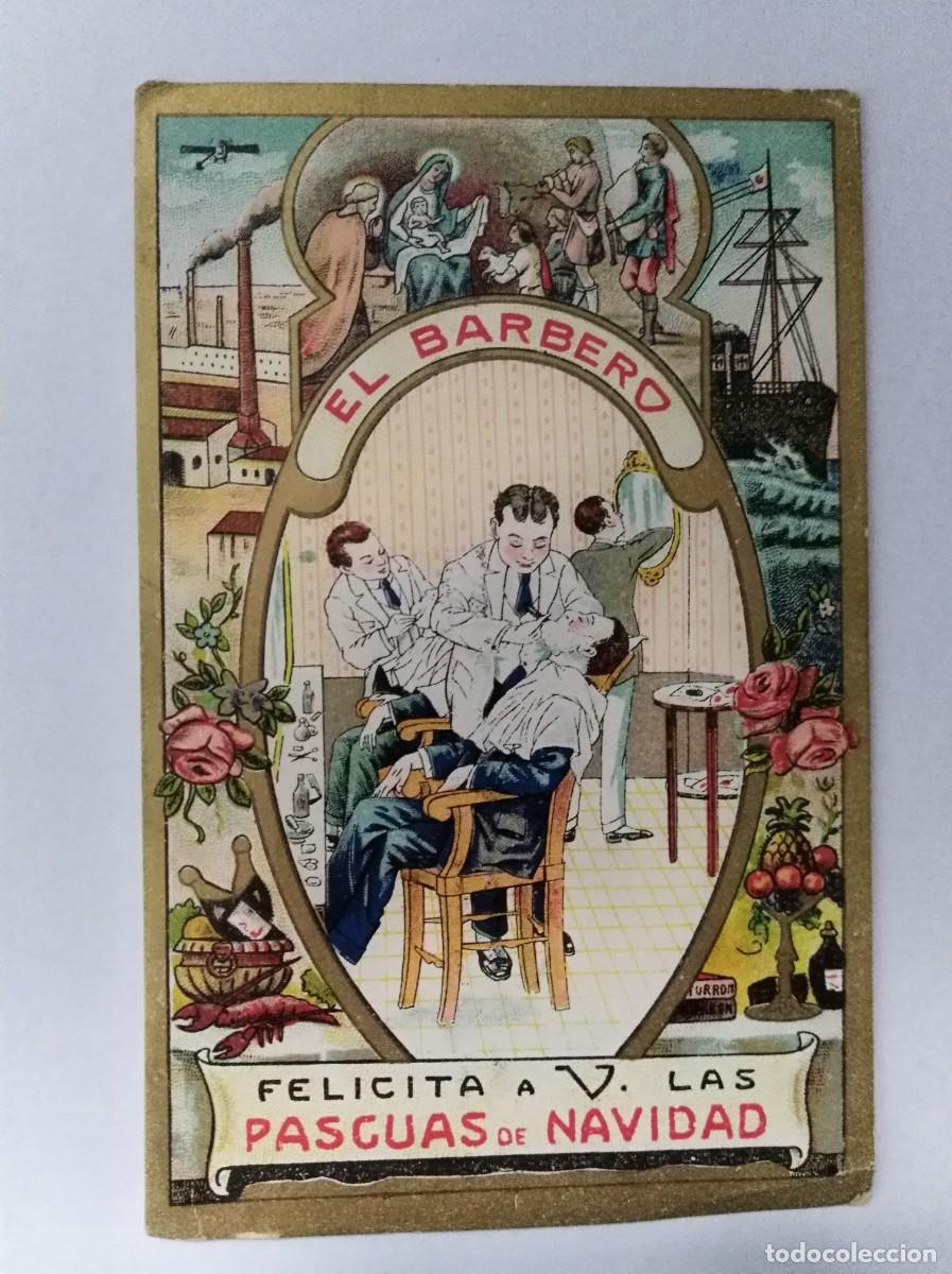 Postkarten: Aguinaldo Felicitacion.El Barbero Felicita Las Pascuas de Navidad